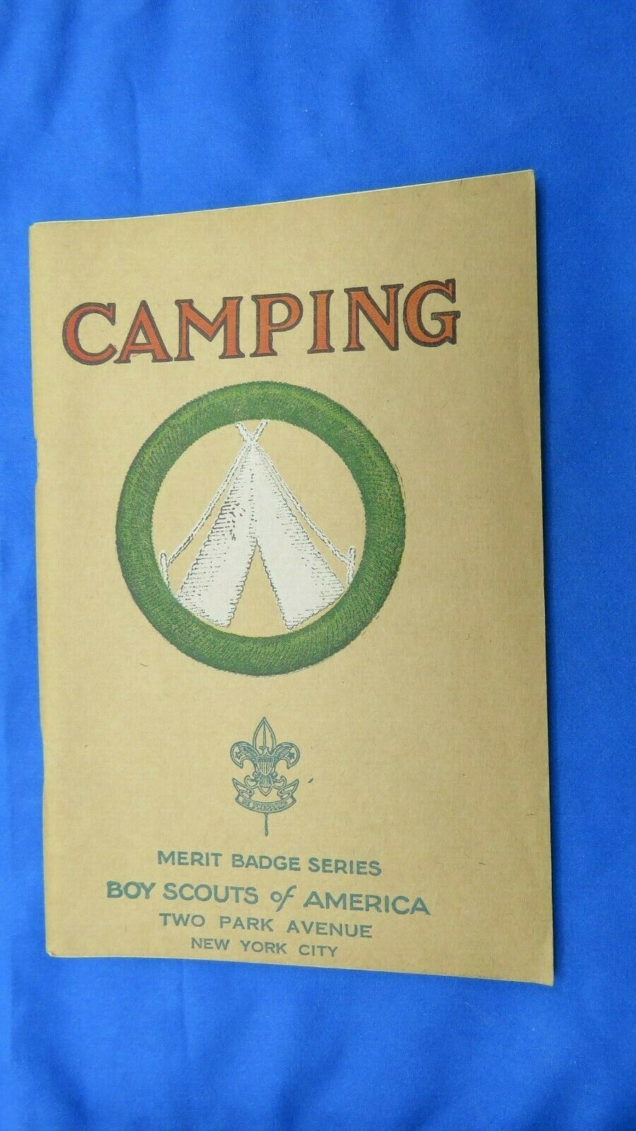 1930 Camping Tan Merit Badge Pamplet Boy Scouts-bsa Book