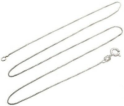 Sterling Silver Box Chain .8mm Genuine Solid 925 Italy Classic New Necklace