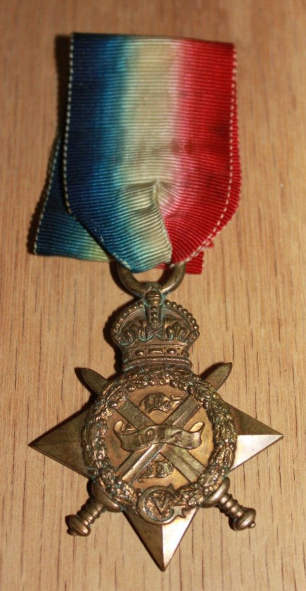 Wwi British 1914 Mons Star Medal Attributed Leicestershire Regiment