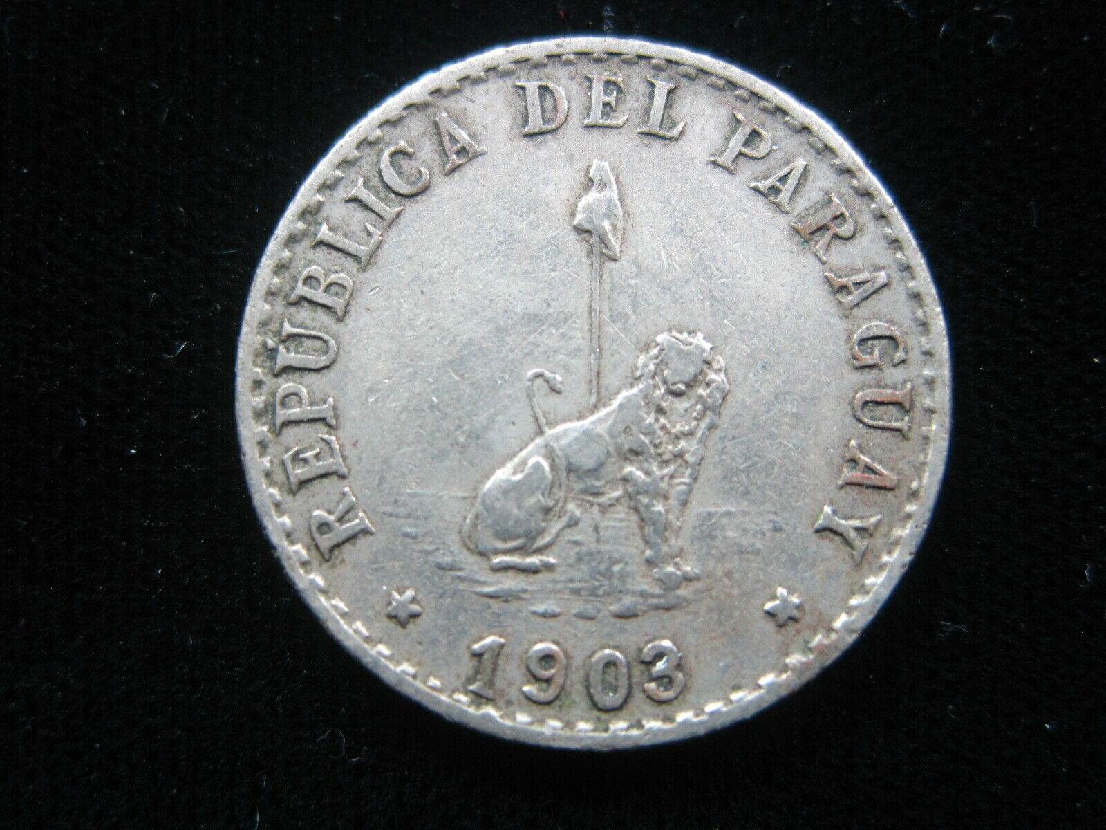 Paraguay 10 Centavos 1903 Km7 Lion Sharp 926# World Money Coin