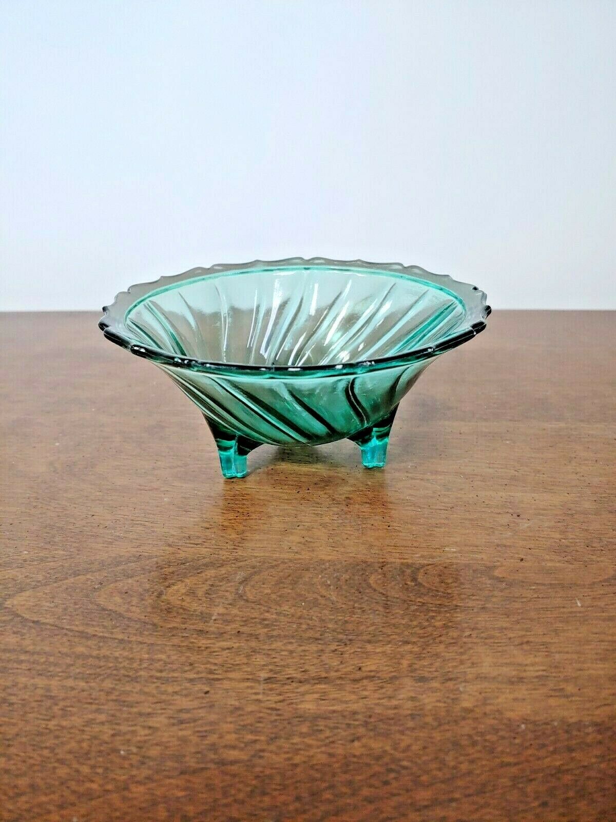 Jeannette Petal Swirl Ultramarine Footed Open Candy Bowl- Beautiful