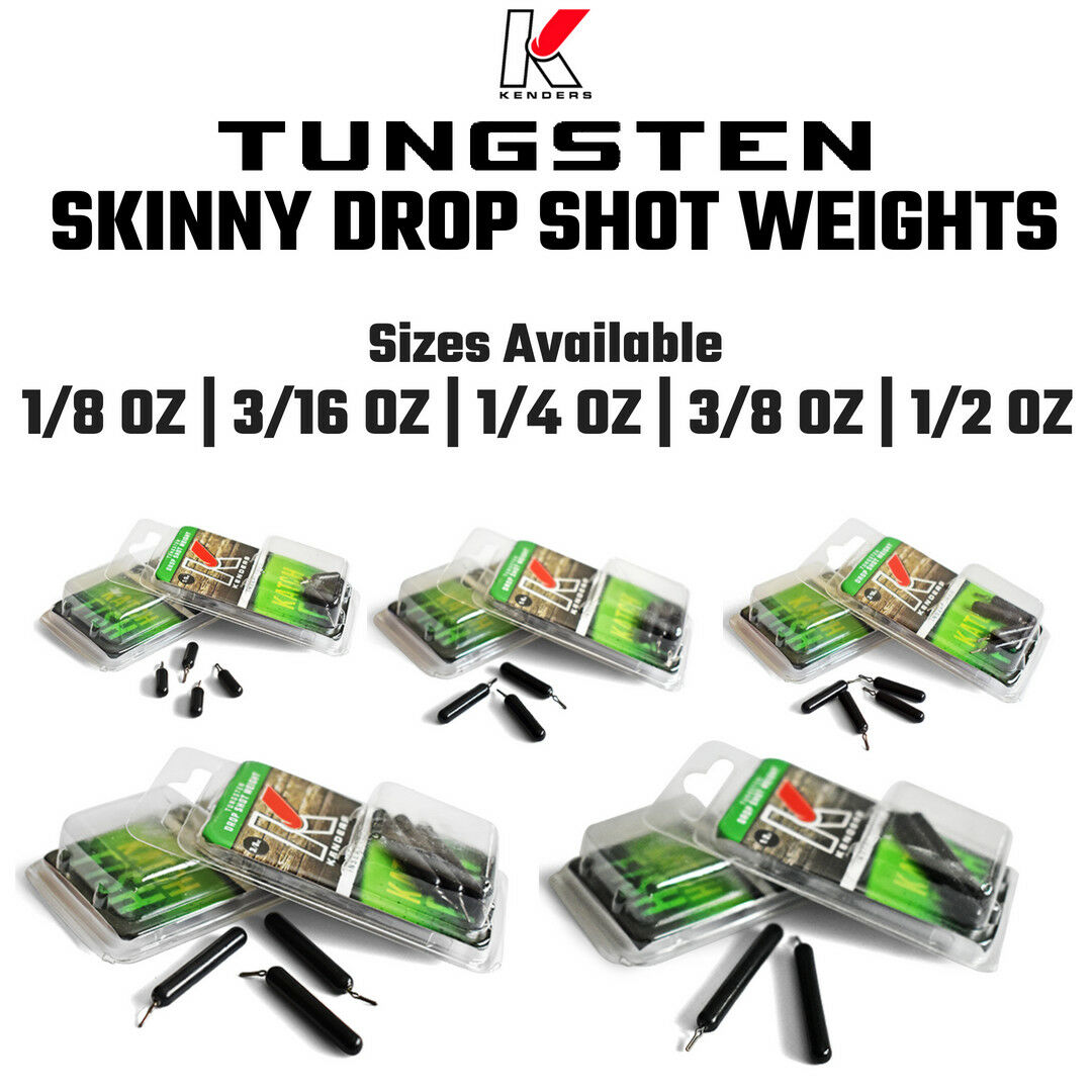 Tungsten Skinny Drop Shot Weights - Bass Fishing, Finesse Fishing Free Shipping!