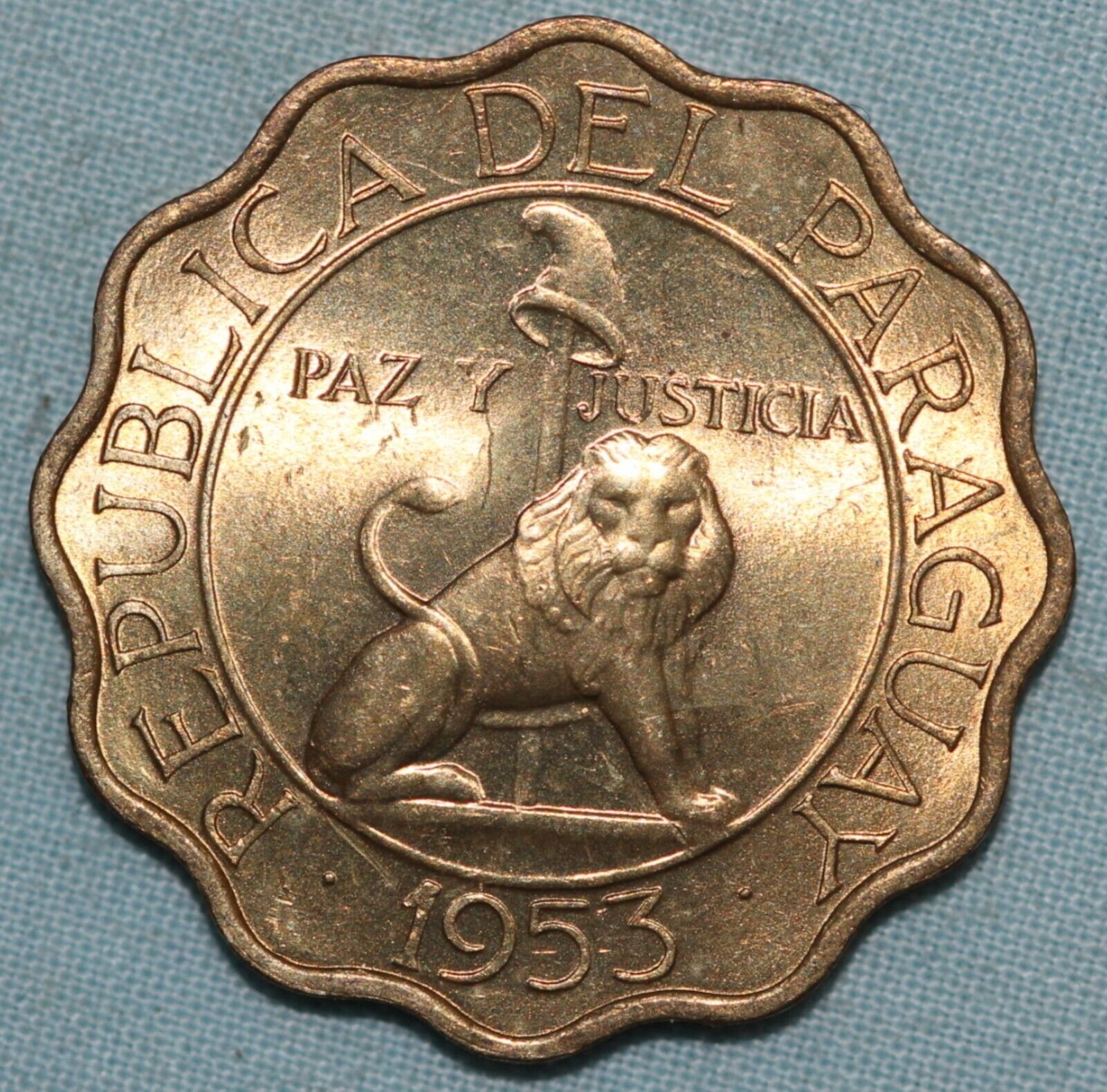 Paraguay 1953 ~ Nickle-brass 50 Centimos Bu Coins~ 93¢ Tracked Shipping