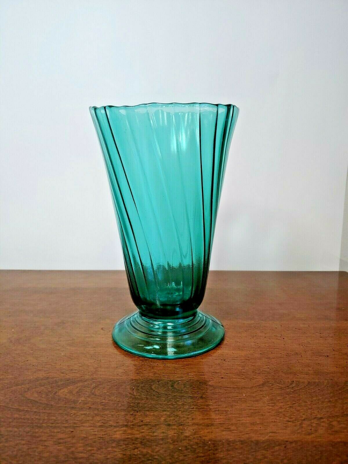 Jeannette Petal Swirl Ultramarine Footed Vase - Beautiful