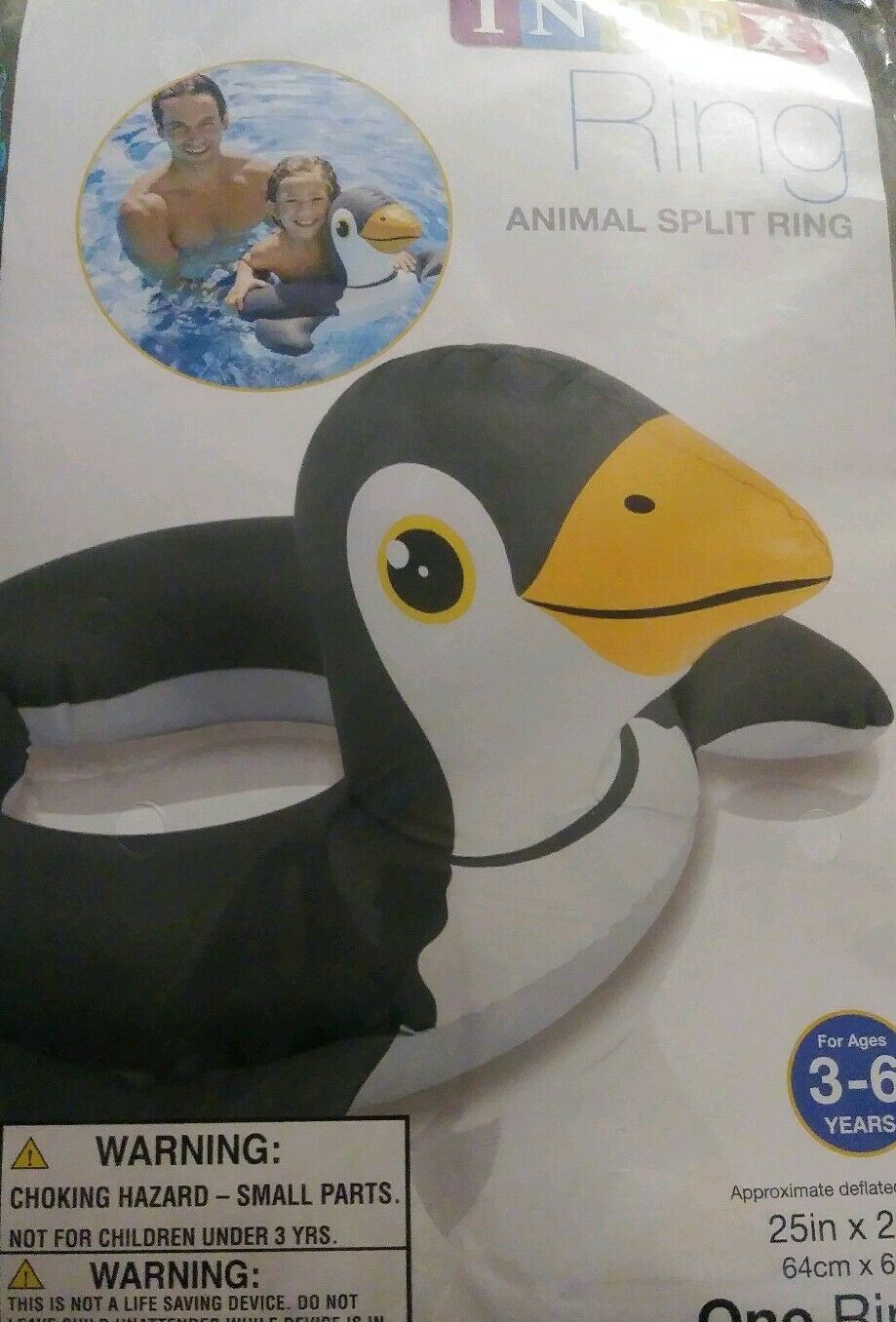 Penguin Split Ring Swimming Swim Float Swim Tube 3-6 ~ New