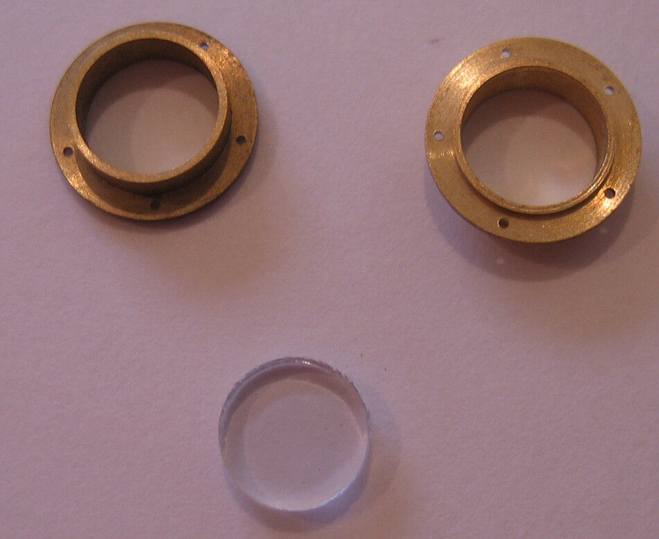 Model Boat Ship Building 5 Hole Flanged Brass Portholes 5mm (set Of Two)
