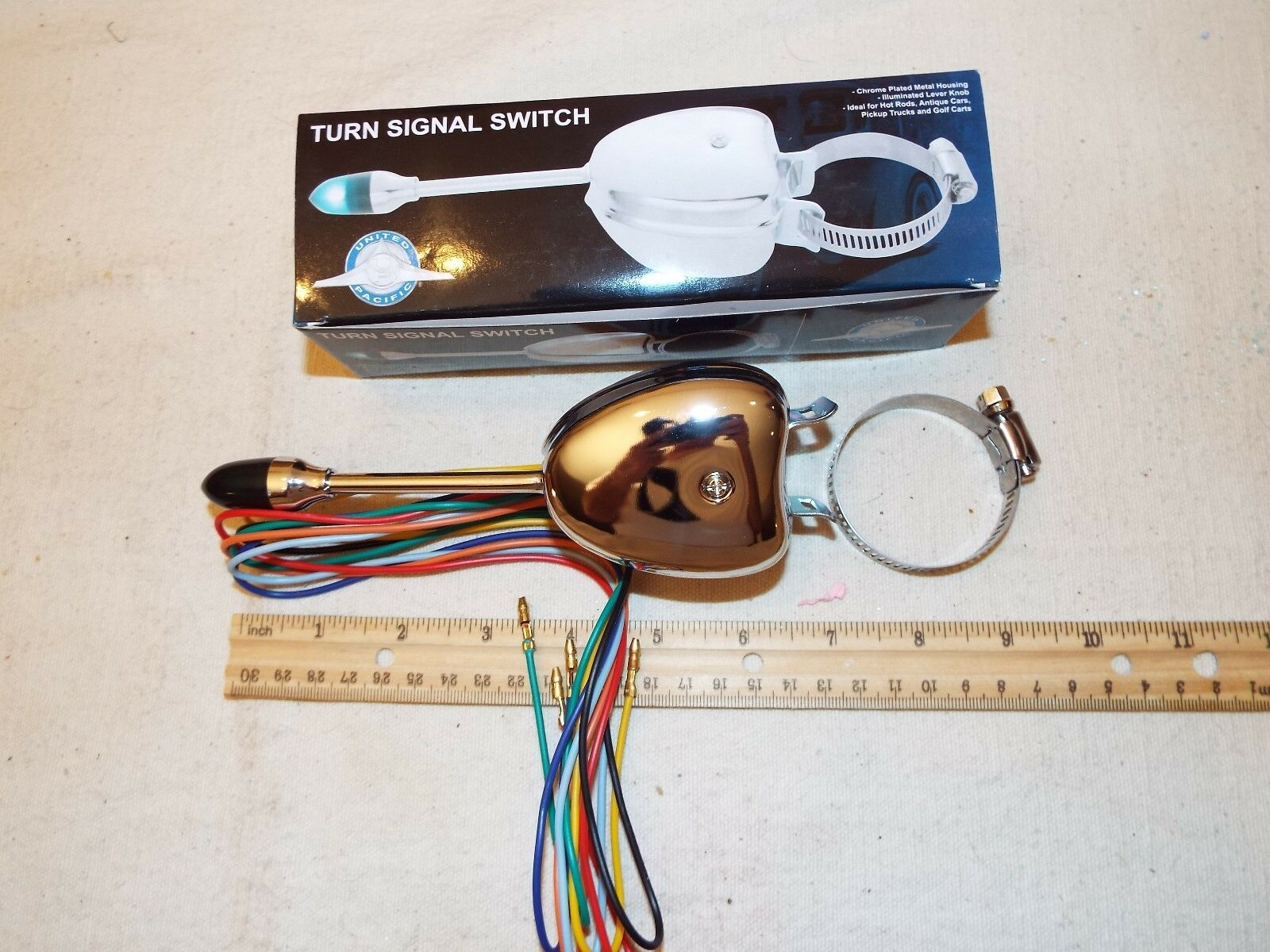 Universal Steering Column Mounted Turn Signal Switch Lighted Lever 6v & 12v