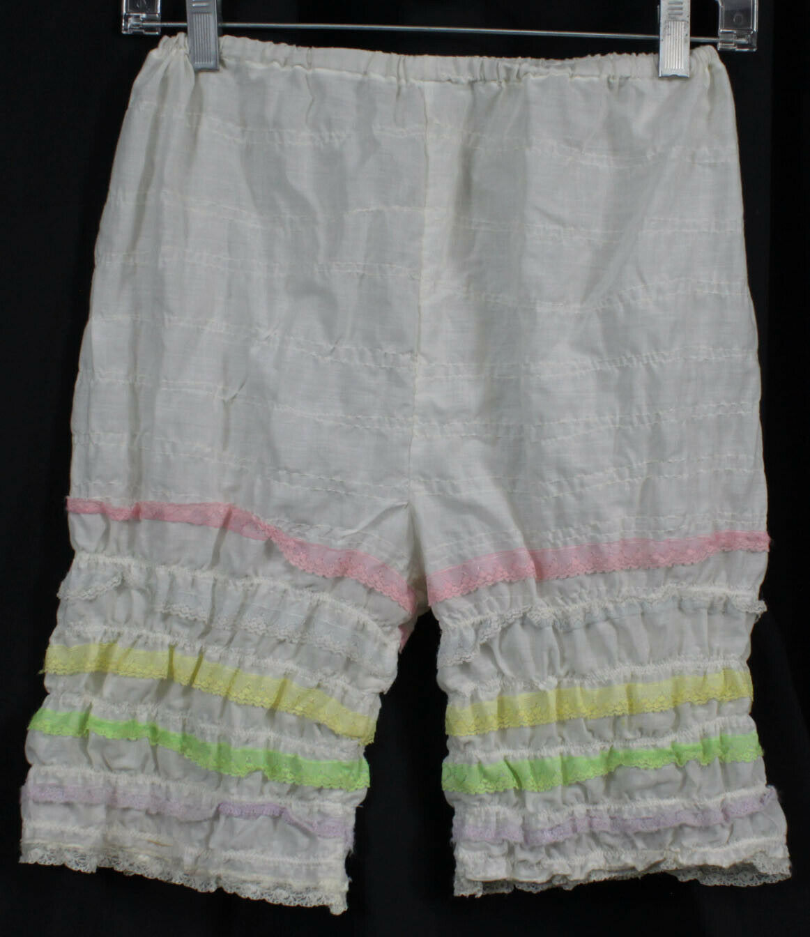 Vtg Pettipants Bloomers Lace Ruffle Multi Color Square Dance Sissy Hot Pants S/m