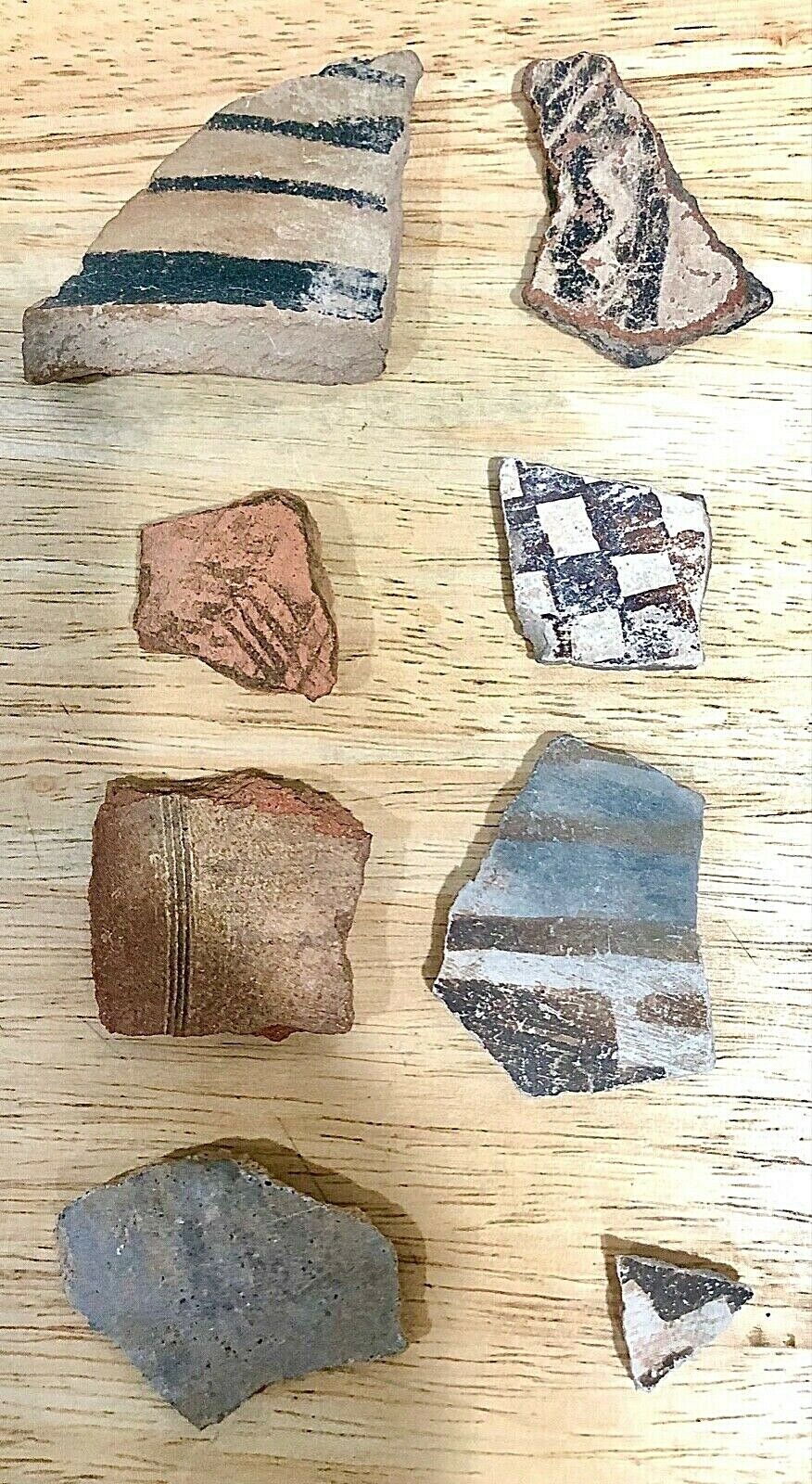 Native American Pottery Shards - Southwest (az & Nm) - Lot Of 8