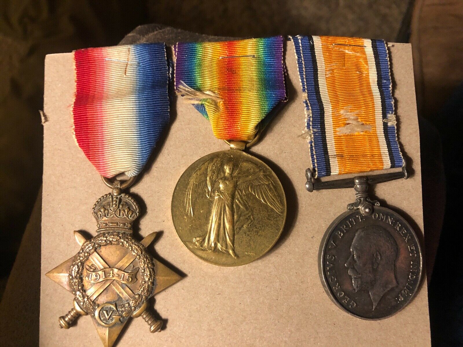 Wwi British War, Victory, Star Medal Trio Deckhand Walter Burnham Royal Navy