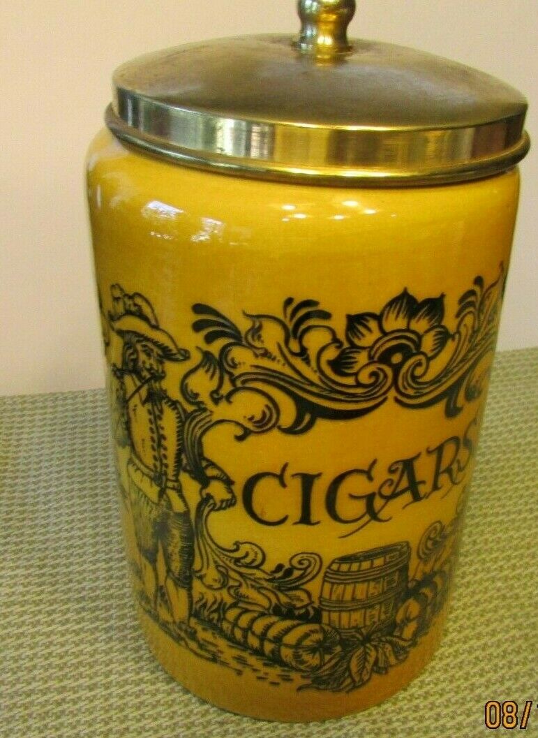 Vintage Royal Goedewaagen Gouda Cigar / Tobacco Jar Indian Image Made In Holland