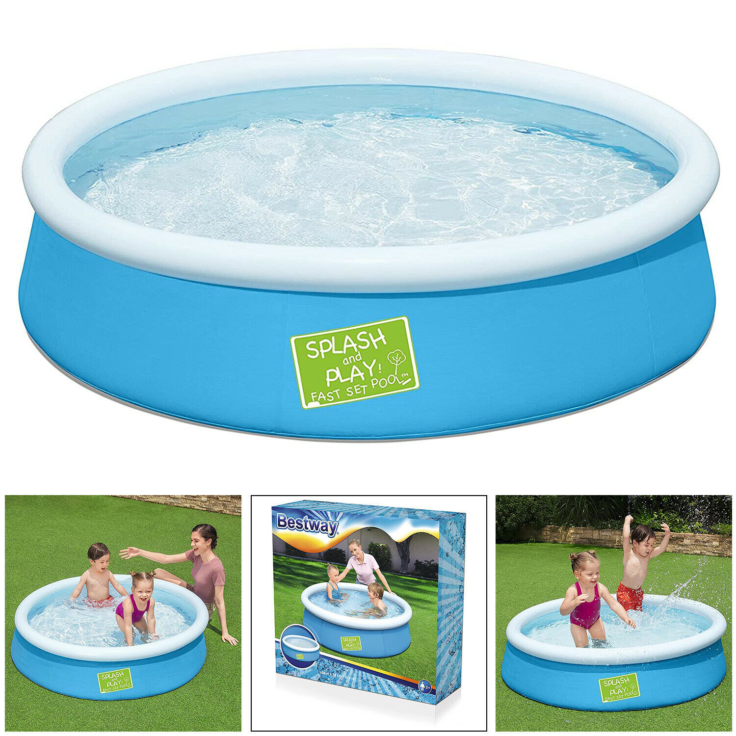 Bestway Kids My First Fast Set Childrens 5ft Round Inflatable Paddling Pool