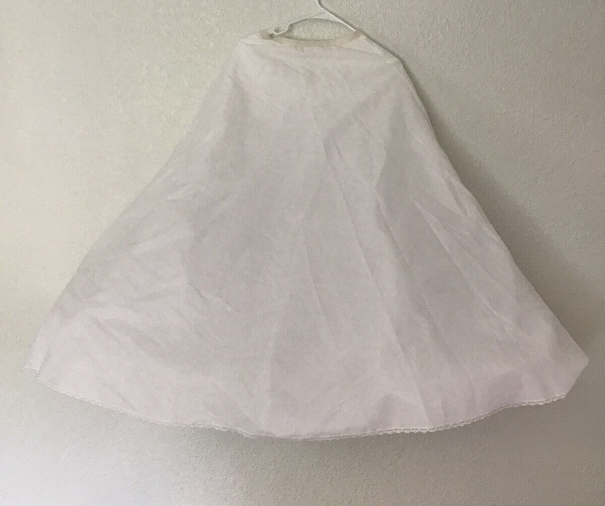 Vintage Malco Modes Petticoat Skirt Cancan White Mesh Long Size S