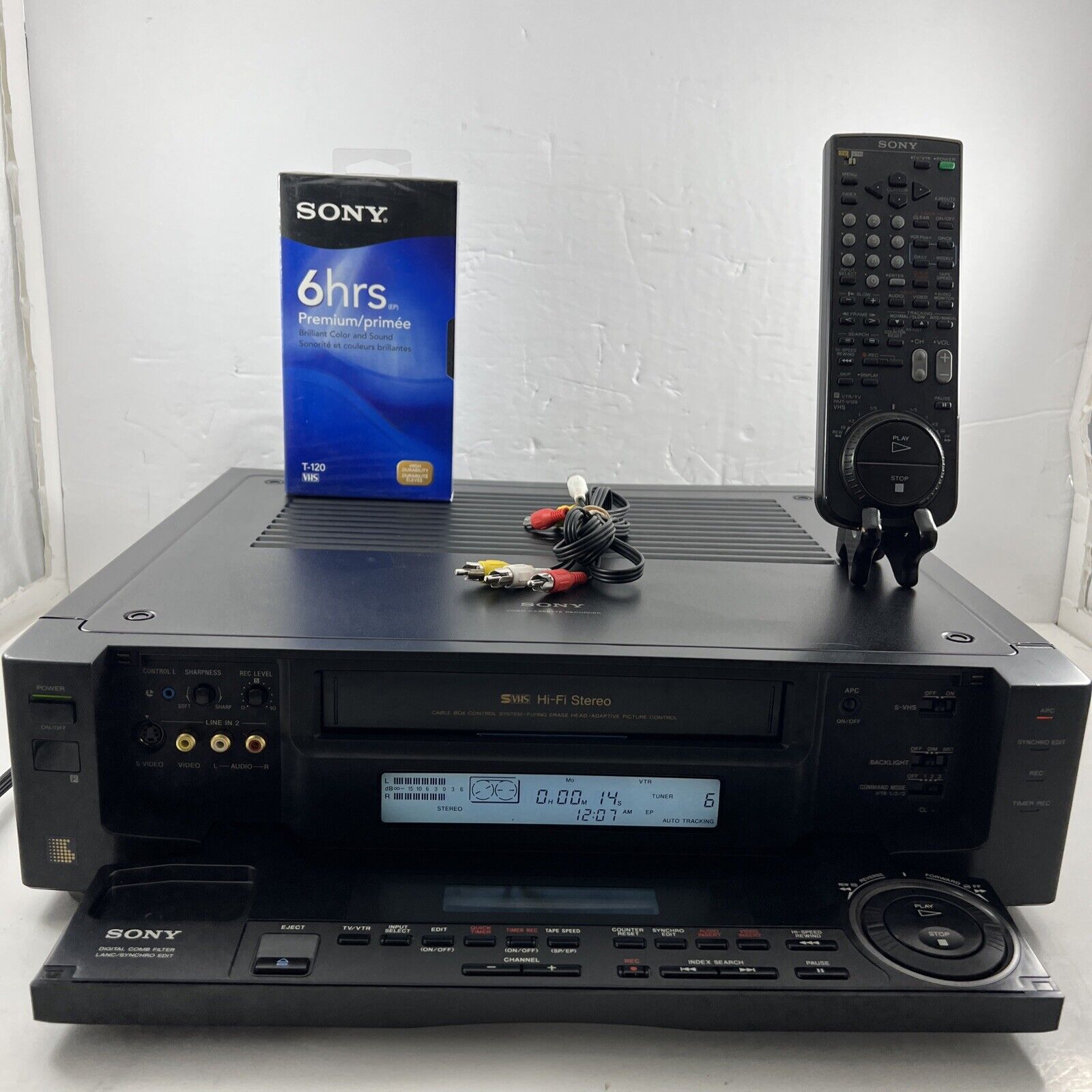 Sony Slv-r1000 Super S-vhs Svhs Player Recorder Hifi Stereo Vcr Deck/serviced