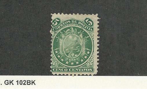 Bolivia, Postage Stamp, #10 Mint Hinged, 1868, Jfz