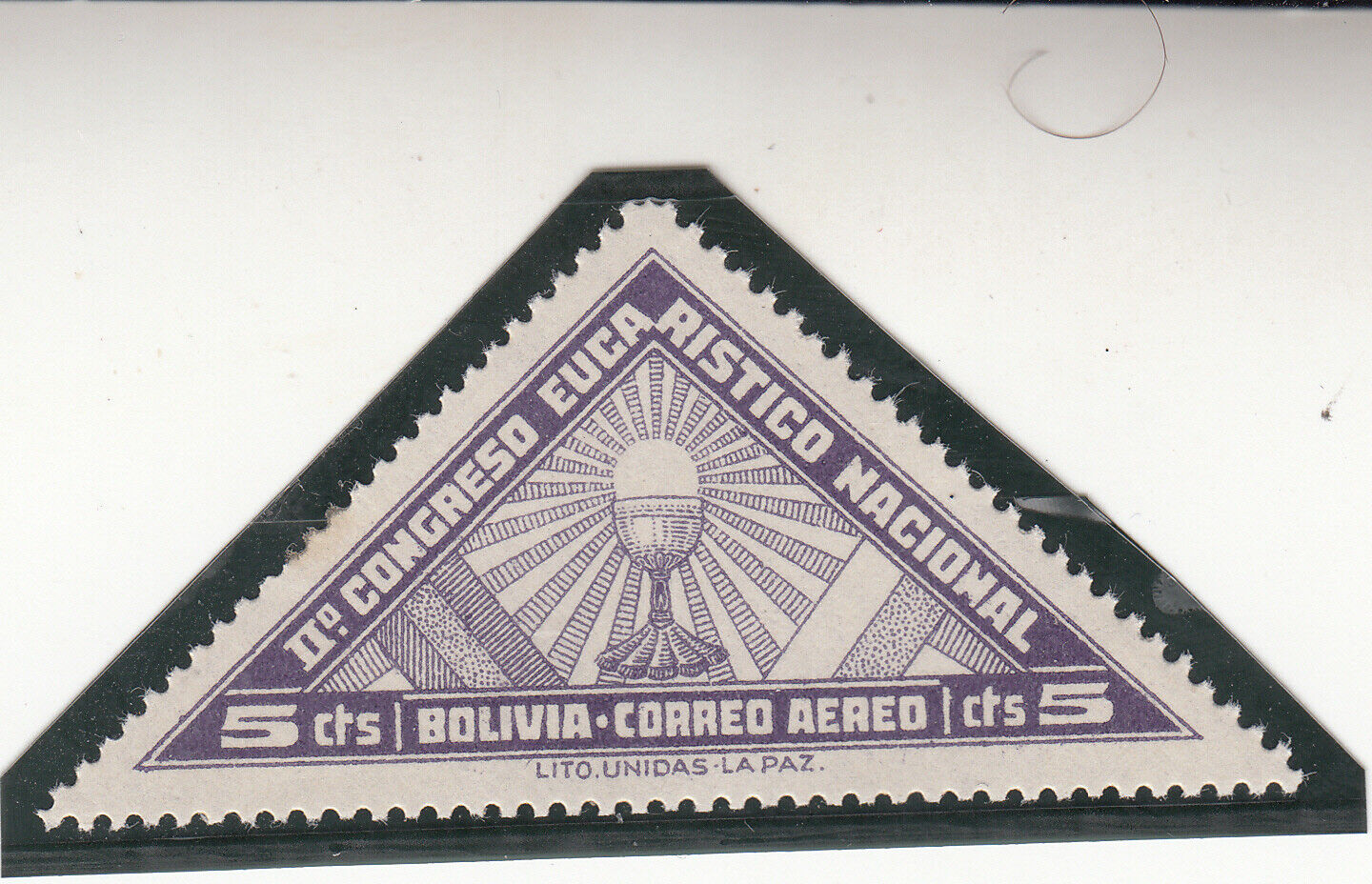 Bolivia 1939. Airmail 5c Second National Eucharistic Congress Mnh