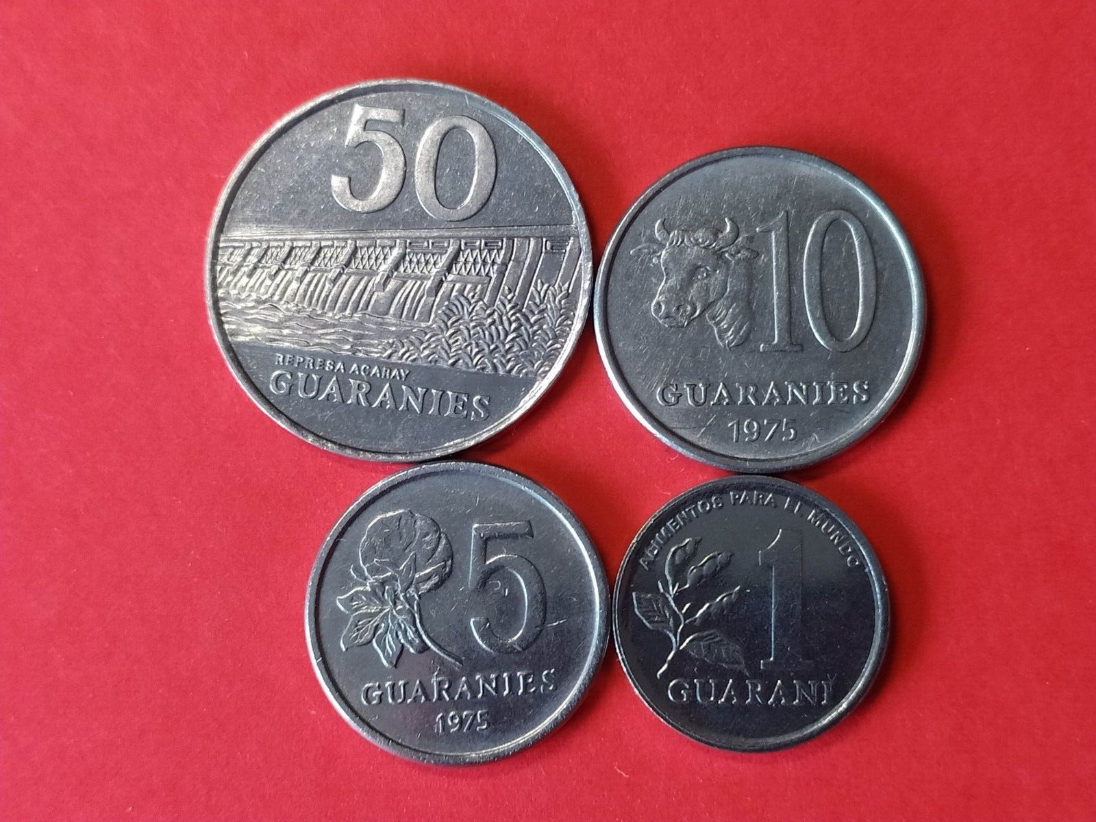 Paraguay Set Of  4 Coins 50+10+5+1  Guarani  1975, 1988