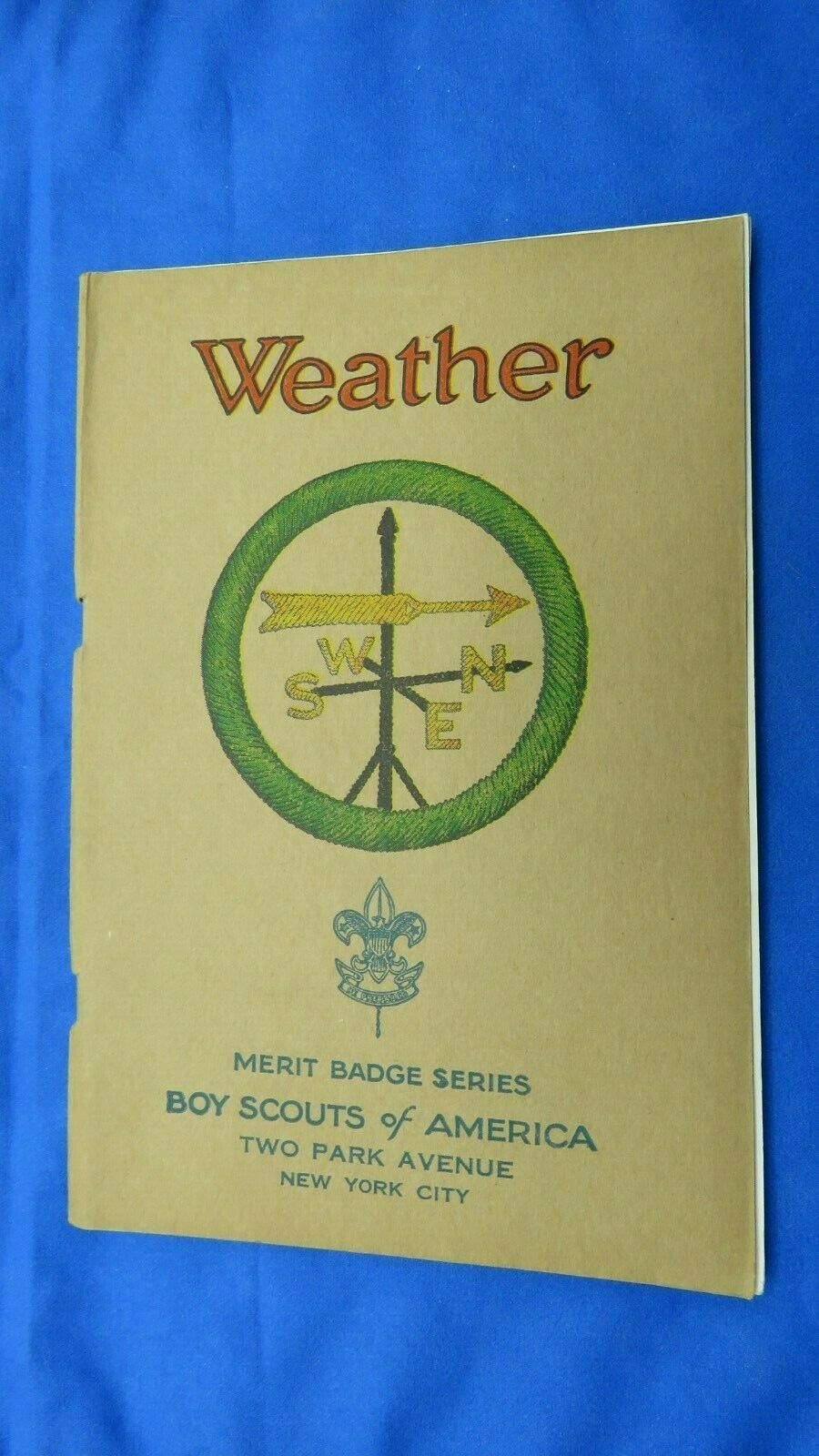 1930 Weather Tan Merit Badge Pamplet Boy Scouts-bsa Book