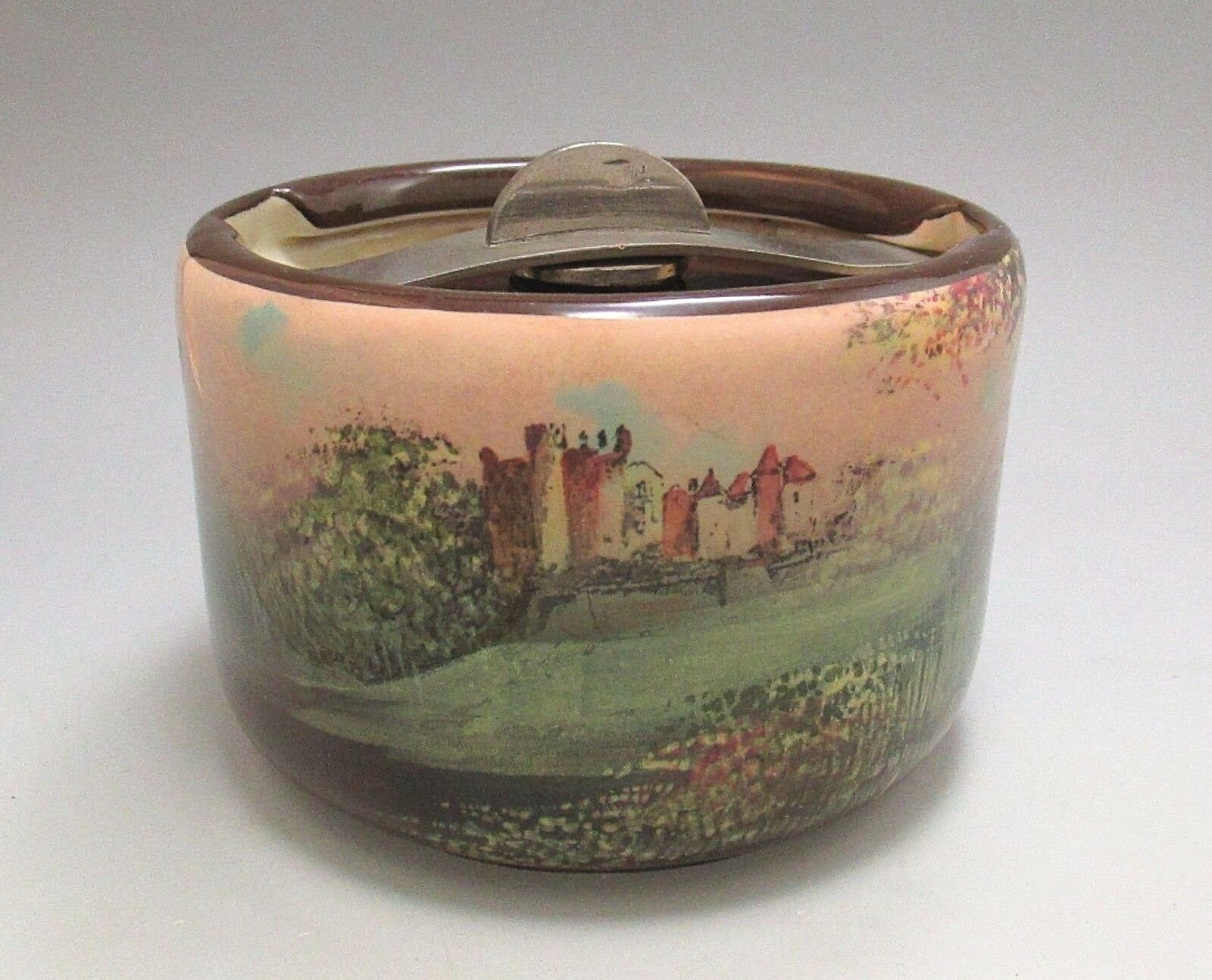 Antique Royal Doulton 'ardencapel Castle' Landscape Scene Tobacco Jar Ca.1920's