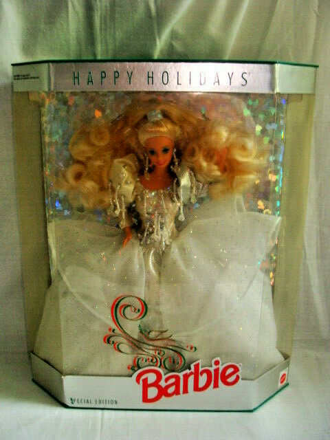 1992 Barbie #1429 Crystal Silver Special Edition Happy Holidays Doll New In Box