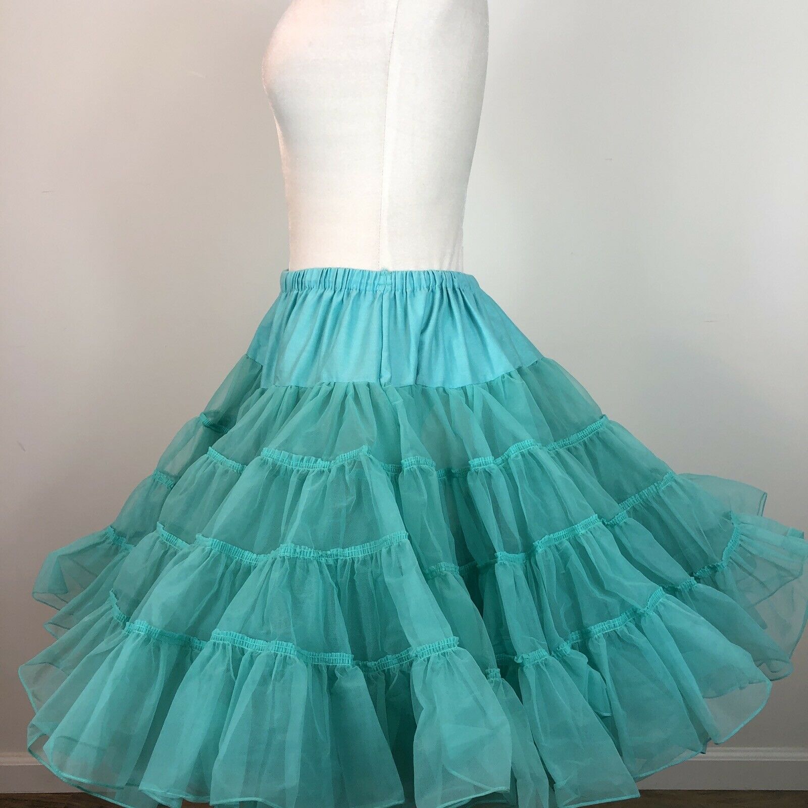 Square Dance Petticoat Turquoise Sam’s #660 Size S 2 Full Layers 21”