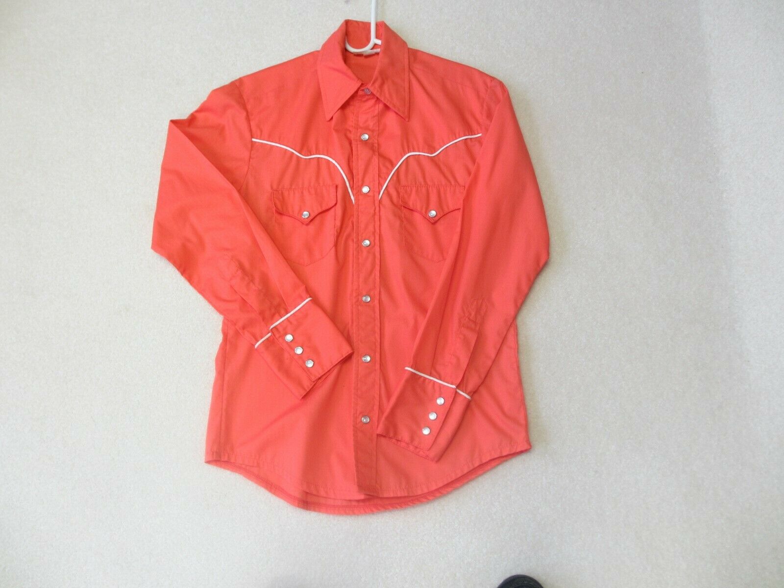 Mens Orange/pumpkin Western/square Dance Shirt 15/33 (tater Sax Usa Made)