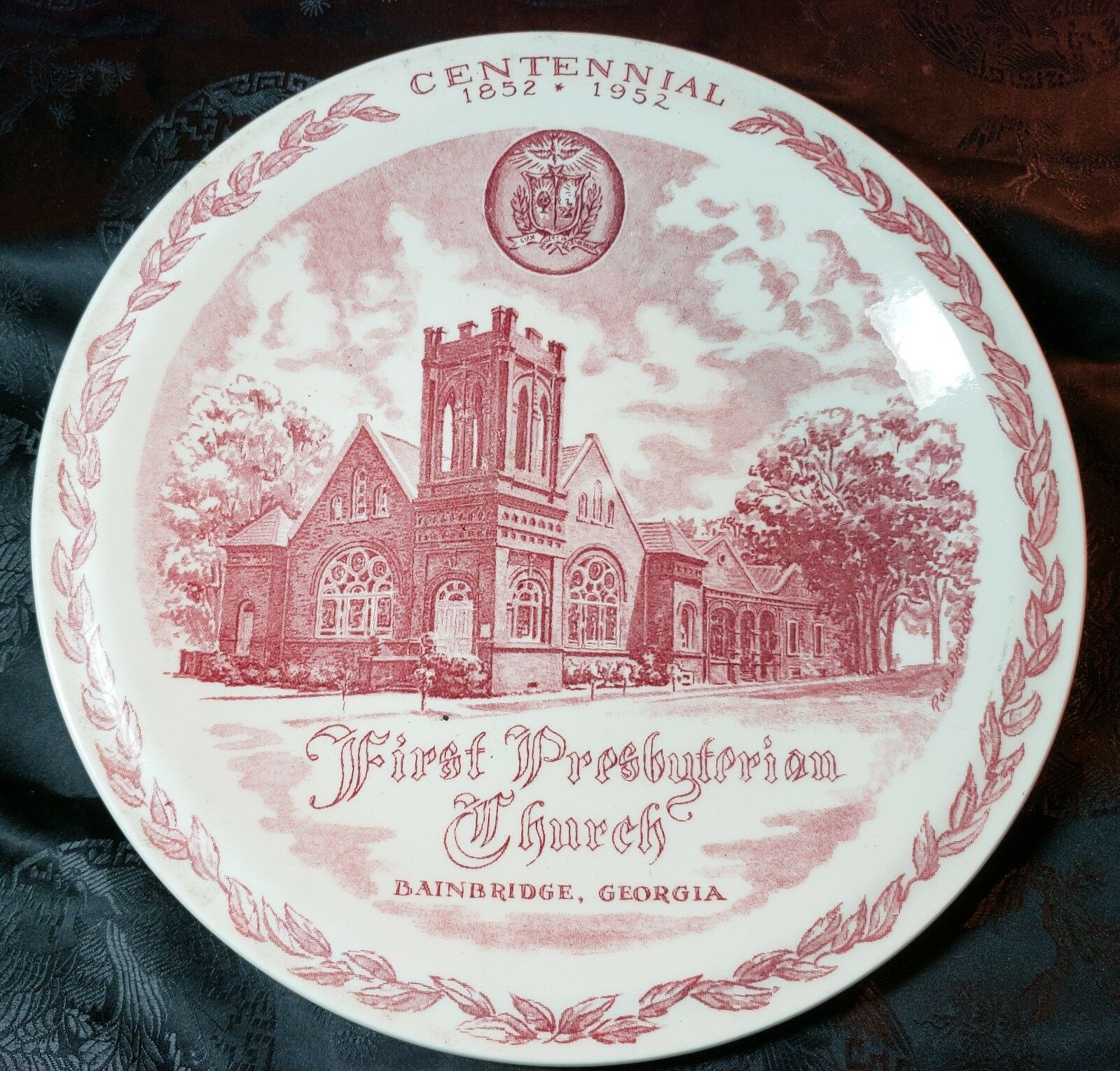 Historic First Presbyterian Church Centennial Collector Plate By Vernon Kilns