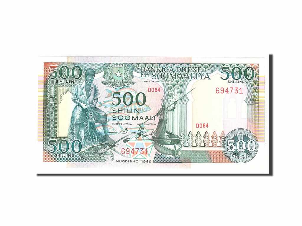 [#113739] Banknote, Somalia, 500 Shilin = 500 Shillings, 1989, Undated, Km:36a,