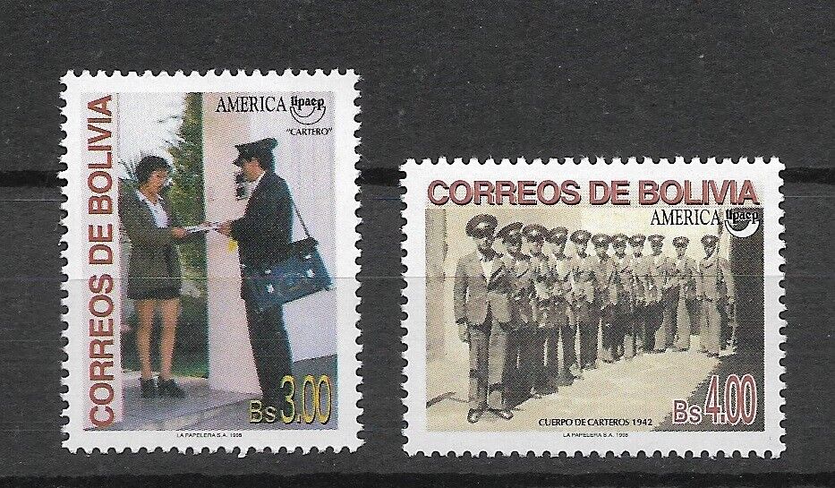 Bolivia Year 1998 America Upaep Postman Set Of 2 Values Mint Nh Sc 1028/29